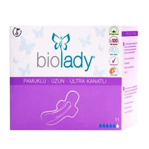 Biolady Pamuklu Uzun Hijyenik Ped 11 Adet Biolady Pamuklu Uzun Hijyenik Ped 11 Adet