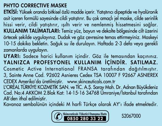  Skinceuticals Phyto Corrective Masque 60ml Ürün Etiketi