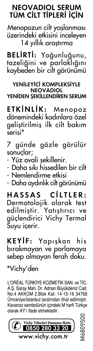 Vichy Neovadiol Konsantre Serum 30ml Ürün Etiketi