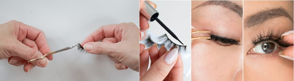 how to use false eyelashes