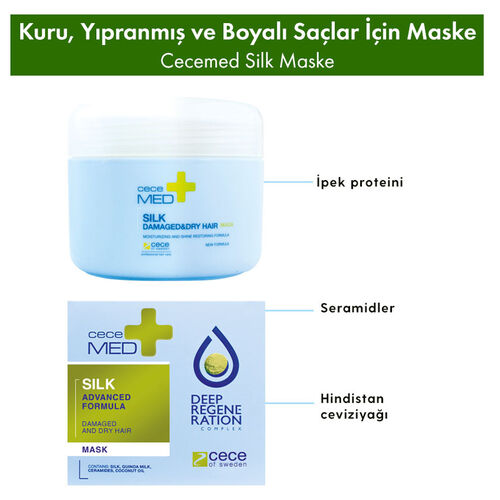 CeceMED Kuru Yıpranmış ve Boyalı Saçlar İçin Saç Maskesi 200 ml - CeceMed (1)