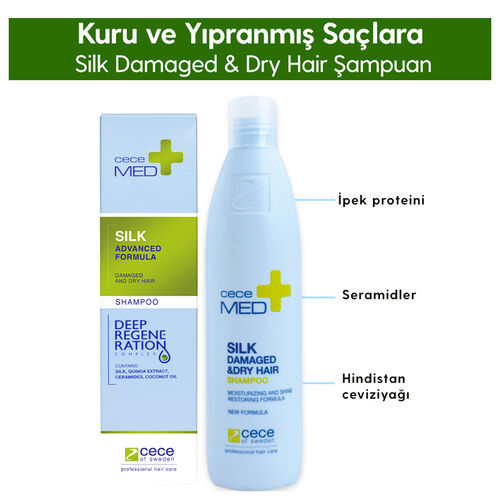 CeceMED Kuru Yıpranmış ve Boyalı Saçlar İçin Şampuan 300 ml - CeceMed (1)