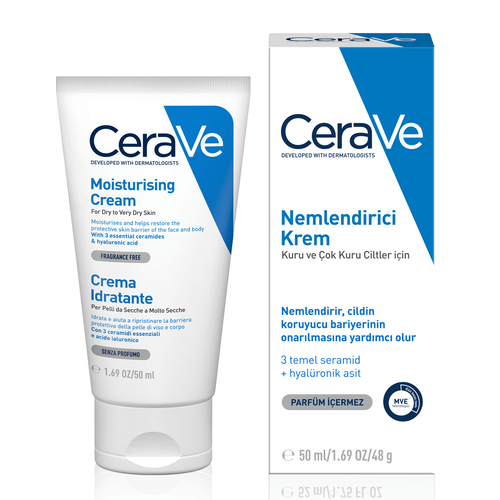 CeraVe Nemlendirici Yüz Ve Vücut Kremi - Kuru Ciltler İçin Seramid Ve Hyalüronik Asit İçerikli 50 ml - Cerave (1)