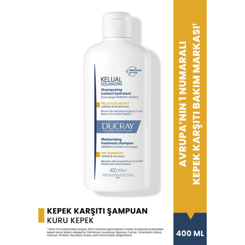 Ducray Kelual Squanorm Kuru Saçlar İçin Kepek Karşıtı Şampuan 400 ml - Ducray (1)