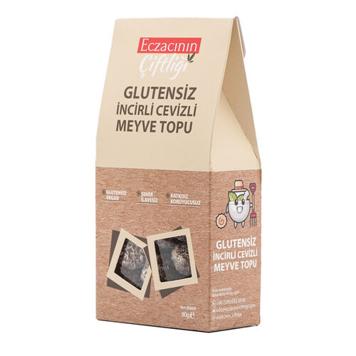Eczacının Çiftliği Glutensiz İncirli Cevizli Meyve Topu 90 gr - Eczacının Çiftliği