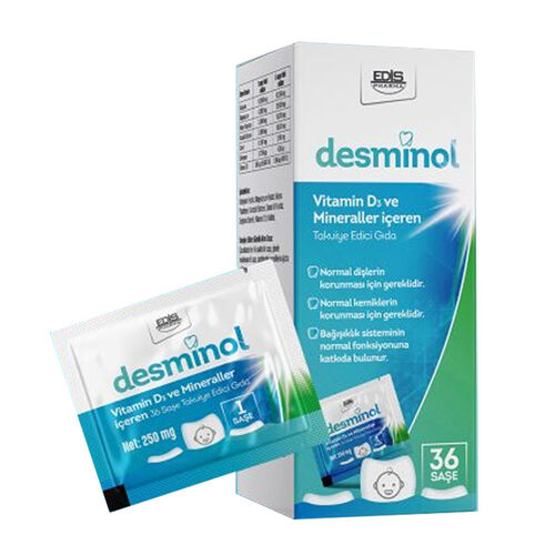Edis Pharma Desminol Vitamin D3 ve Mineraller İçeren Takviye Edici Gıda 36 Saşe - Edis Pharma
