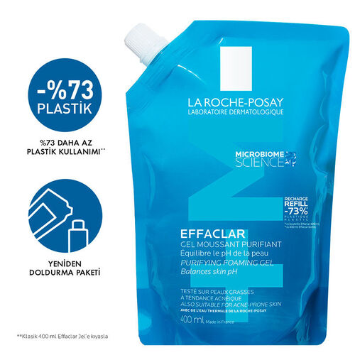La Roche Posay Effaclar Yağlı Ciltler için Temizleme Jeli 400ml - Refill - La Roche Posay (1)
