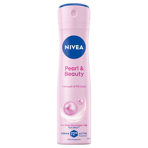 Nivea Kadın Sprey Deodorant Pearl Beauty 150 ml - 72 Saat Anti Perspirant Koruma - Nivea
