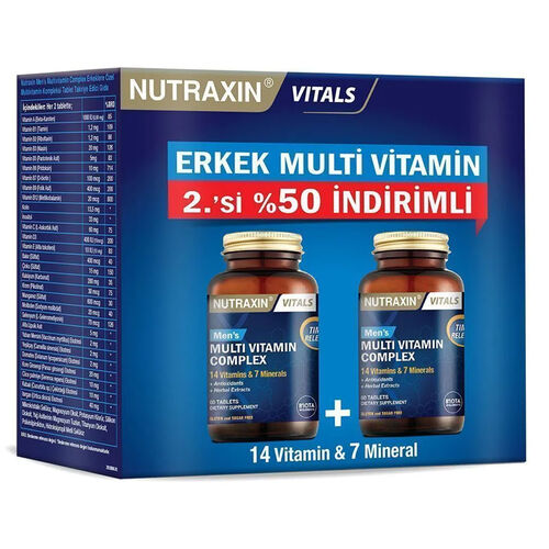 Nutraxin Mens Multi Vitamin Complex Avantaj Paket - 2. % 50 İndirimli - Nutraxin