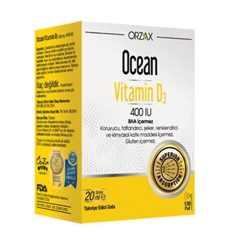 Orzax Ocean Vitamin D3 1000 IU Sprey 20ml | Dermoeczanem.com