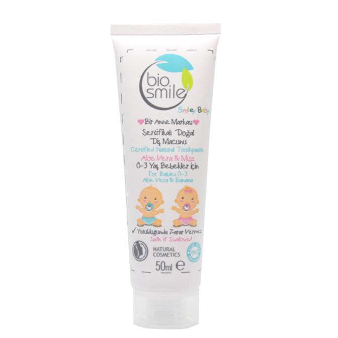 Biosmile Organik Dis Macunu Aloe Vera Muz Aromali 0 3 Yas 50ml Dermoeczanem Com