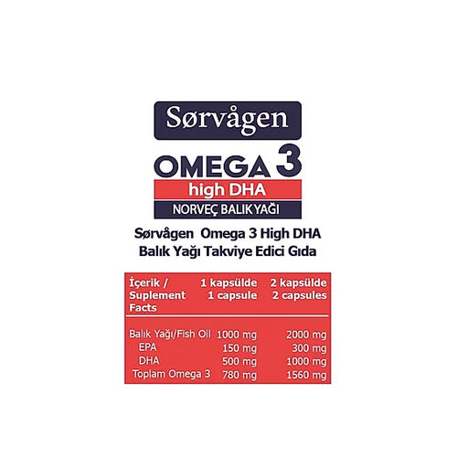 Sorvagen Omega 3 High DHA Norveç Balık Yağı 50 Kapsül - Sorvagen (1)