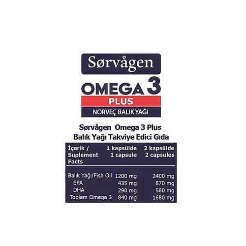 Sorvagen Omega 3 Plus Norveç Balık Yağı 60 Kapsül - Sorvagen (1)