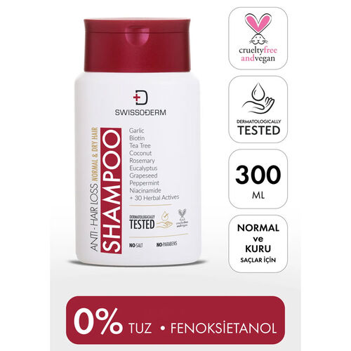 Swissoderm Saç Dökülmesine Karşı Şampuan 300 ml - Normal Kuru Saç Tipi - Swissoderm (1)
