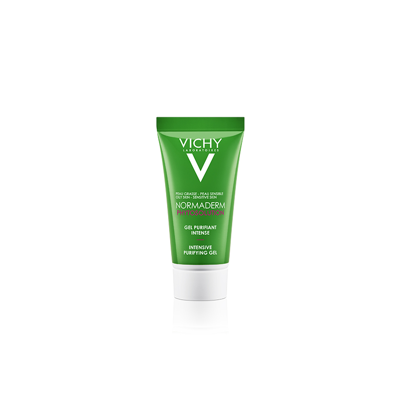 Vichy normaderm intensive purifying gel. Виши Нормадерм. Виши Нормадерм умывалка 50 мл. Vichy Normaderm phytosolution Gel purifiant intense. Виши умывалка зеленая.