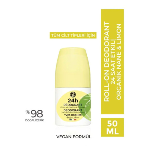 Yves Rocher Unisex Roll-on Deodorant - Organik Nane ve Limon 50 ml - Yves Rocher (1)